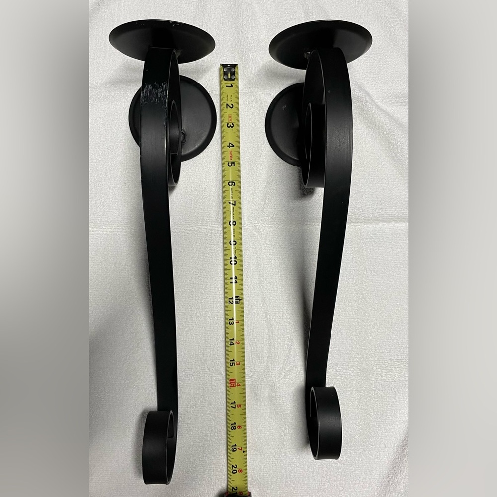 Matte Black Scroll Wall Sconces  - Set of 2